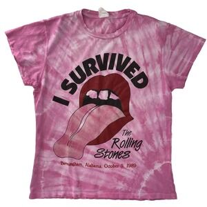 Vintage-Style MadeWorn The Rolling Stones Tie Dye Logo Shirt Size XS Made In USA